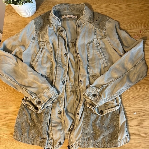 MAX Jeans Eyelet Cargo Jacket - Picture 1 of 4